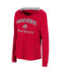 ფოტო #3 პროდუქტის Women's Scarlet Ohio State Buckeyes Catalina Hoodie Long Sleeve T-shirt