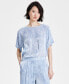 ფოტო #1 პროდუქტის Women's Petal-Print Dolman-Sleeve Top