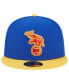 Фото #3 товара Men's Royal, Yellow Distressed Oakland Athletics Empire 59FIFTY Fitted Hat