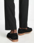 Фото #8 товара ASOS DESIGN tassel loafers in black suede leather with natural sole