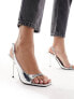 River Island high heel with asymmetric detail in silver