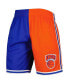 Фото #3 товара Men's Blue, Orange New York Knicks Hardwood Classics 1991 Split Swingman Shorts
