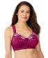 Фото #1 товара Plus Size Front-Close Embroidered Wireless Posture Bra