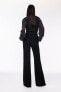 Victoria Beckham 289215 Women Blouson Sleeve Top In Silver Black size M