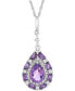 Фото #1 товара Macy's multi-Gemstone Teardrop 18" Pendant Necklace (1 ct. t.w.) in Sterling Silver