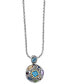 Фото #1 товара EFFY Collection eFFY® Multi-Gemstone Disc 18" Pendant Necklace (6-1/2 ct. t.w.) in Sterling Silver & 18k Gold-Plate