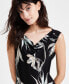 ფოტო #1 პროდუქტის Petite Printed Cowl-Neck Top