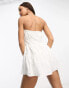 ASOS DESIGN broderie bandeau playsuit in white