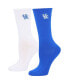 Фото #1 товара Women's Royal, White Kentucky Wildcats 2-Pack Quarter-Length Socks
