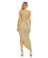 Фото #3 товара Women's Sequined High Neck Keyhole Asymmetrical Gown
