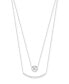 ფოტო #1 პროდუქტის Cubic Zirconia Bezel & Curved Bar Layered Necklace in Sterling Silver, 16" + 2" extender