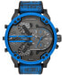 ფოტო #1 პროდუქტის Men's Mr Daddy 2.0 Three-Hand Blue Silicone Strap Buckle Watch, 57mm