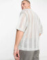 Фото #2 товара ASOS DESIGN oversized t-shirt in stripe mesh in pastel green