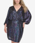 Plus Size Balloon-Sleeve Sequin Cocktail Dress