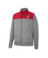 Men's Charcoal, Crimson Washington State Cougars Putter Herringbone Full-Zip Jacket