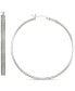 ფოტო #1 პროდუქტის Glitter Round Medium Hoop Earrings in Sterling Silver, 2"