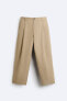 Pleated cotton - linen trousers