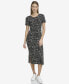 ფოტო #4 პროდუქტის Andrew Marc Women's Short Sleeve Stretch Midi Dress with Slit