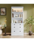 83.4"Tall Bookshelf & Writing Desk Suite, Modern Bookcase