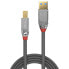 Фото #2 товара Кабель USB A — USB B LINDY 36664 5 m Чёрный Серый Антрацитный