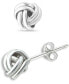 ფოტო #1 პროდუქტის Double Love Knot Stud Earrings in Silver or 18k Gold Over Silver, Created for Macy's