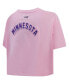 Фото #4 товара Футболка женская Pro Standard Minnesota Vikings розового цвета, укороченная.