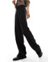 Vero Moda Tall pleat front wide leg trousers in black