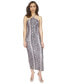 Women's Snakeskin-Print Chain Halter Maxi Dress