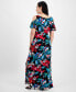 ფოტო #2 პროდუქტის Petite Floral Cold-Shoulder Maxi Dress