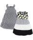 ფოტო #1 პროდუქტის Big Girls Cotton Dresses,2pck Black Daisy