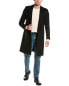 The Kooples Leather-Trim Wool-Blend Trench Coat Men's