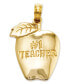 ფოტო #1 პროდუქტის 14k Gold Charm, Number 1 Teacher Apple Charm