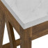 Фото #5 товара 46" A-Frame Desk with White Faux-Marble Top and Walnut Base