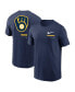 Фото #1 товара Men's Navy Milwaukee Brewers Over the Shoulder T-shirt