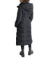 Womens Maxi Belted Hooded Puffer Coat