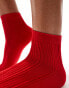 SUI AVA sofie pointelle ankle socks in red