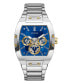 ფოტო #1 პროდუქტის Men's Multi-Function Silver-Tone Stainless Steel Watch 43mm