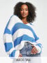 Фото #1 товара ASOS DESIGN Tall jumper with open collar in textured blue stripe