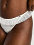 Фото #3 товара Lindex Ivy lace thong with frill detail in white