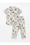 LCW baby Polo Yaka Kısa Kollu Bugs Bunny Baskılı Erkek Bebek Pijama Takımı