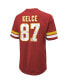 Фото #3 товара Men's Threads Travis Kelce Red Distressed Kansas City Chiefs Name and Number Oversize Fit T-shirt