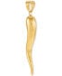 ფოტო #2 პროდუქტის Men's Polished Cornicello Horn Pendant in 10k Gold