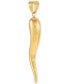 ფოტო #2 პროდუქტის Men's Polished Cornicello Horn Pendant in 10k Gold