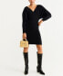 Фото #1 товара Платье с долманскими рукавами MANGO Mango Women's V Neck Dolman Sleeve Dress Black XS