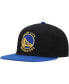 Фото #4 товара Бейсболка Mitchell&Ness мужская черная, королевская Golden State Warriors Side Core 2.0 Snapback Hat