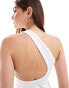 & Other Stories one shoulder top with cut out back detail in white Белый, L - EU 44 - фото #4