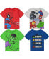 Фото #1 товара Toddler Boys Avengers Super Hero Adventures Spider-Man Hulk Iron Man 4 Pack Graphic T-Shirts