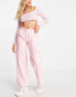 Фото #1 товара Daisy Street wide leg low rise Y2K cargo trousers in baby pink