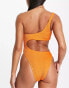 Free Society cut out swimsuit in orange crinkle