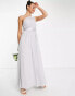 Little Mistress Bridesmaid chiffon maxi dress in grey